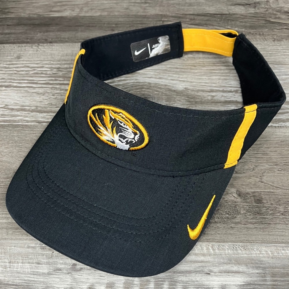 Nike Missouri Tigers Mizzou Visor Hat Black Gold Adjustable NCAA Sideline Gear